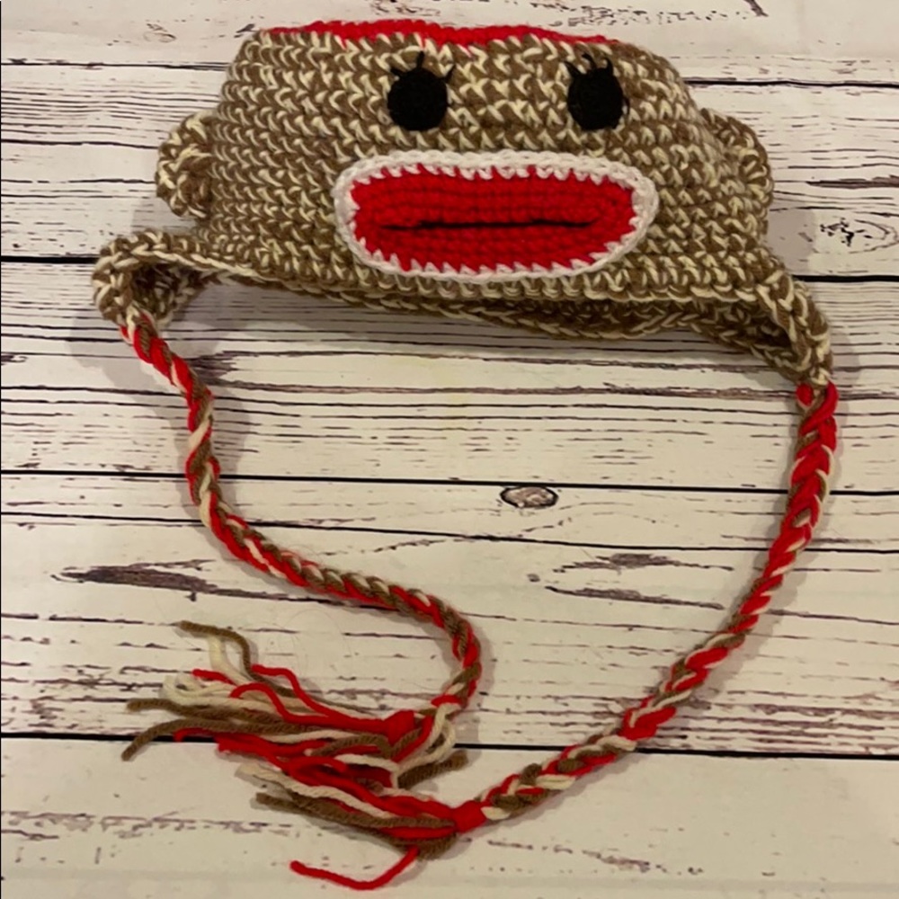 Handmade sock monkey hat - Picture 2 of 5